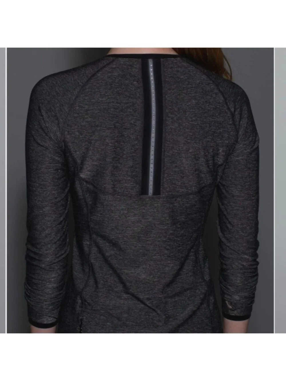 Lululemon Pace Pusher Long Sleeve Heathered Black / Black